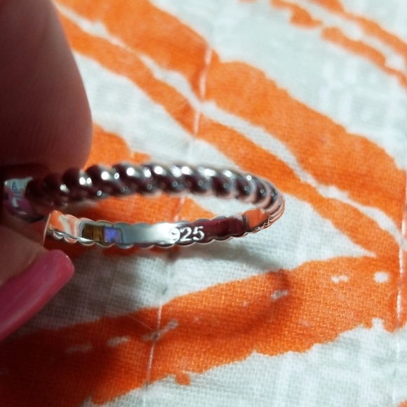 Sterling Silver .925 Pink Heart CZ Ring - Picture 6 of 8